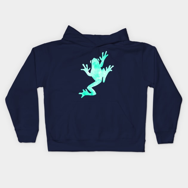 Frog Watercolor Kids Hoodie by Shrenk